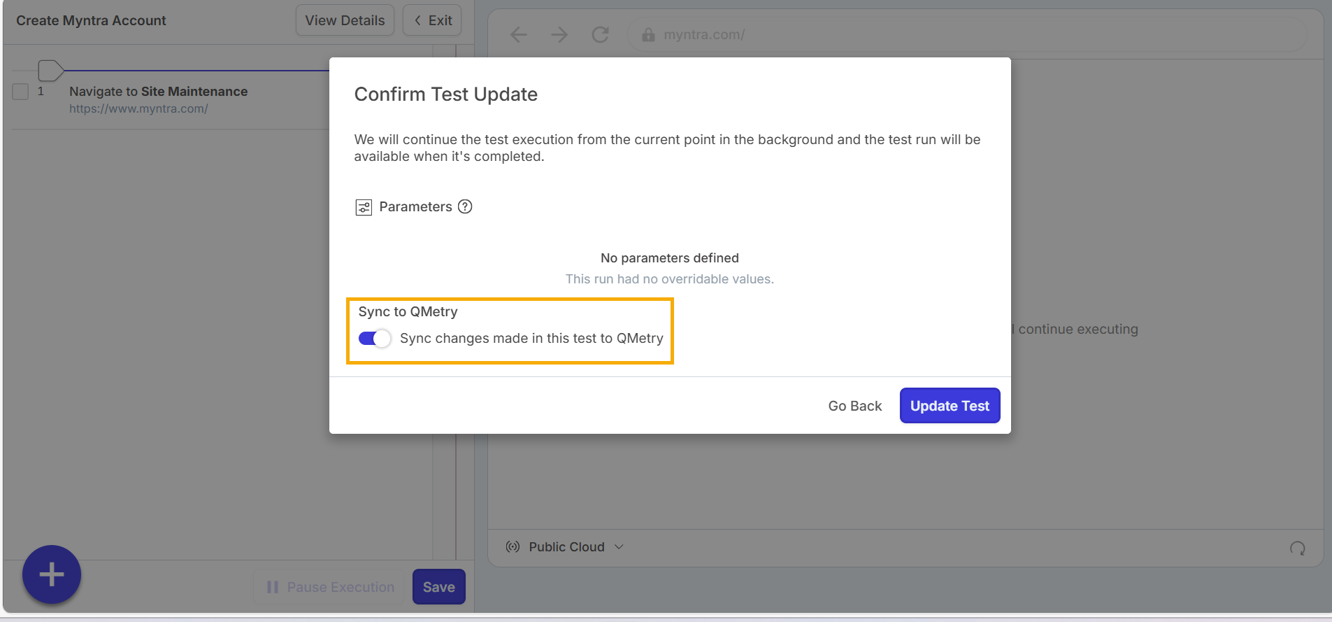 QPro_RI_Sync to QMetry