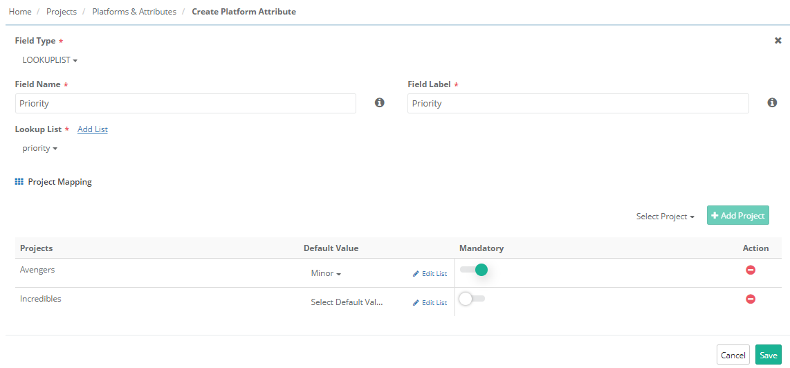 Lookup list Lookup list