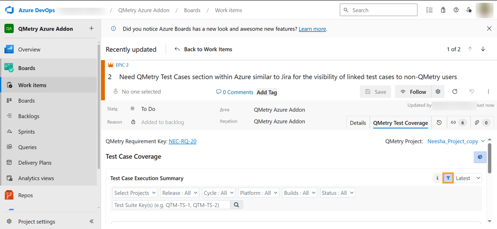 Azure Addon filtered by latest