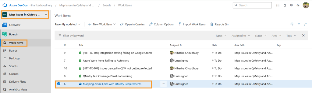 Map Issues: Work item