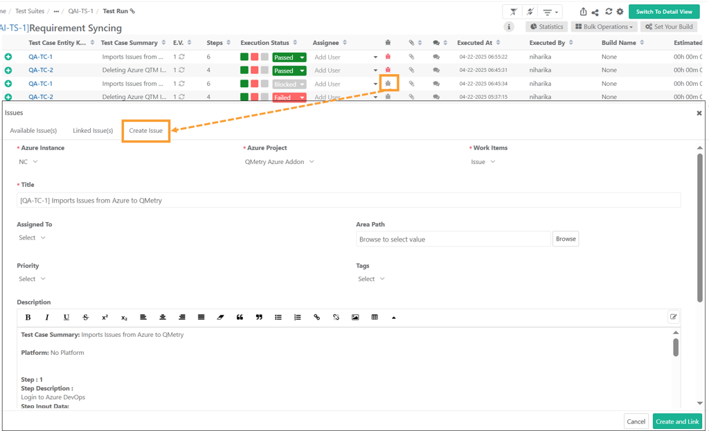 Issues UI - Create Issue