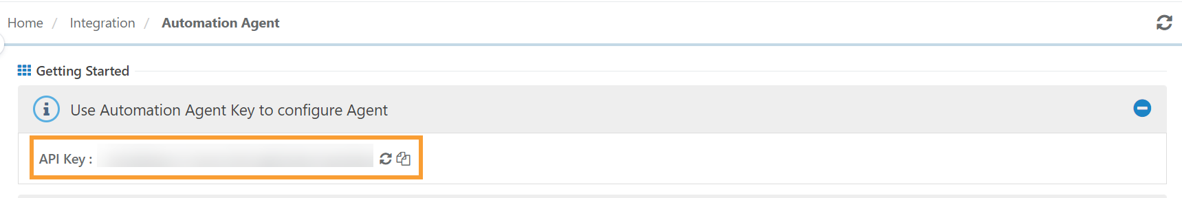 QMetry Automation Agent API Key Screenshot showing the Automation Agent API Key field in QMetry with options to regenerate or copy the key.