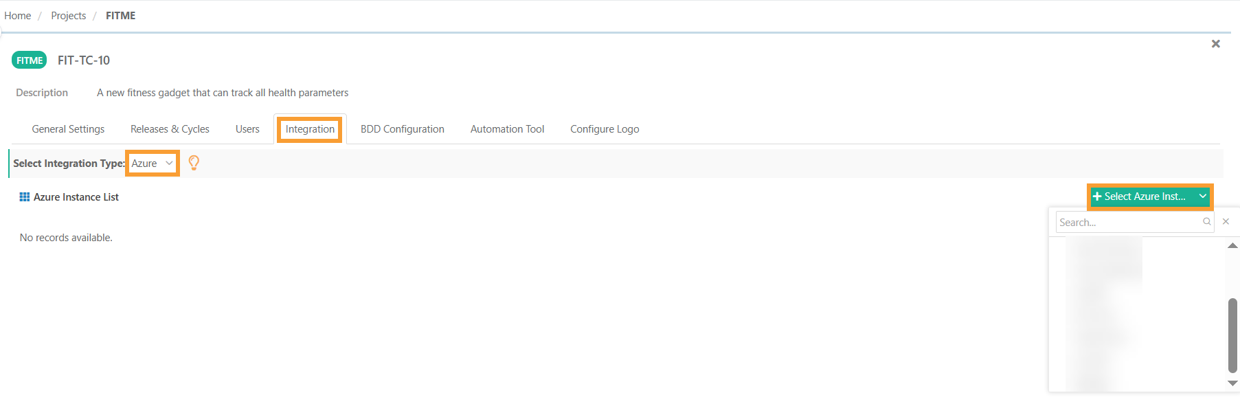 Azure Integration UI