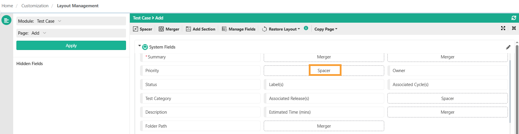 QPro_Customization_Spacer_layout