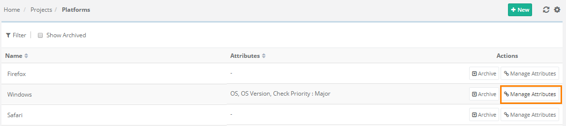 Manage Attributes Manage Attributes